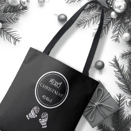 Bolsa Tote Natal Chic Personalizado Preto e Branco