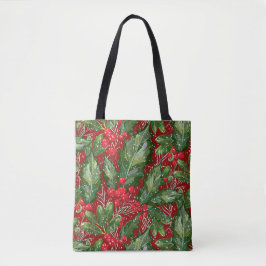 Bolsa Tote Natal clássico da Holly da neve do inverno