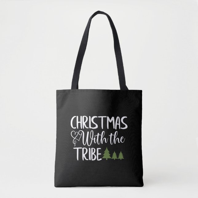 Bolsa Tote Natal Com O Dia De Natal Da Tribo (Frente)