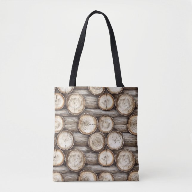 Bolsa Tote Natal da Cabina de Madeira (Frente)
