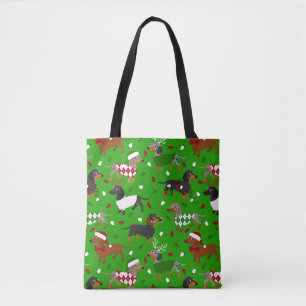 Bolsa Tote Natal Dachshund Todos os Casacos Tot Bag