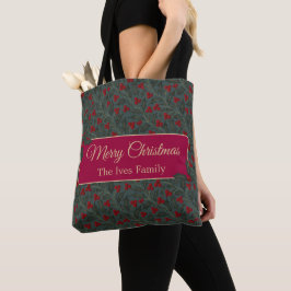 Bolsa Tote Natal de Bagas de Azevinho