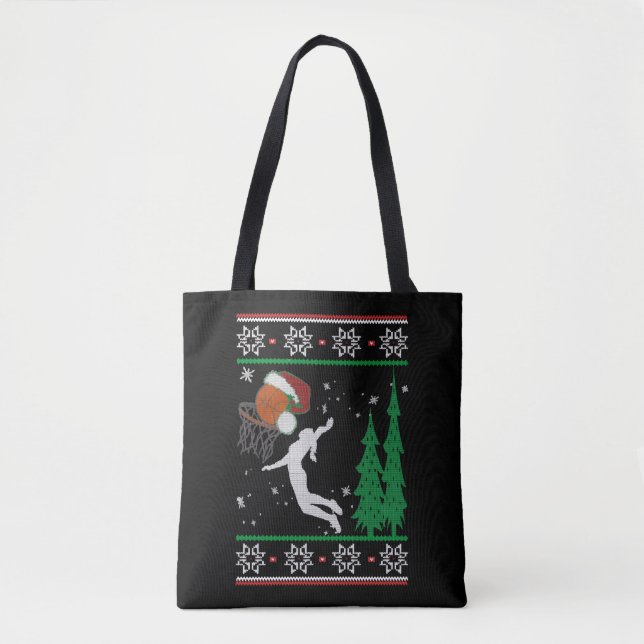 Bolsa Tote Natal de basquetebol (Frente)
