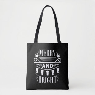 Bolsa Tote Natal De Férias De Natal Com feliz E Bela Bala Cla