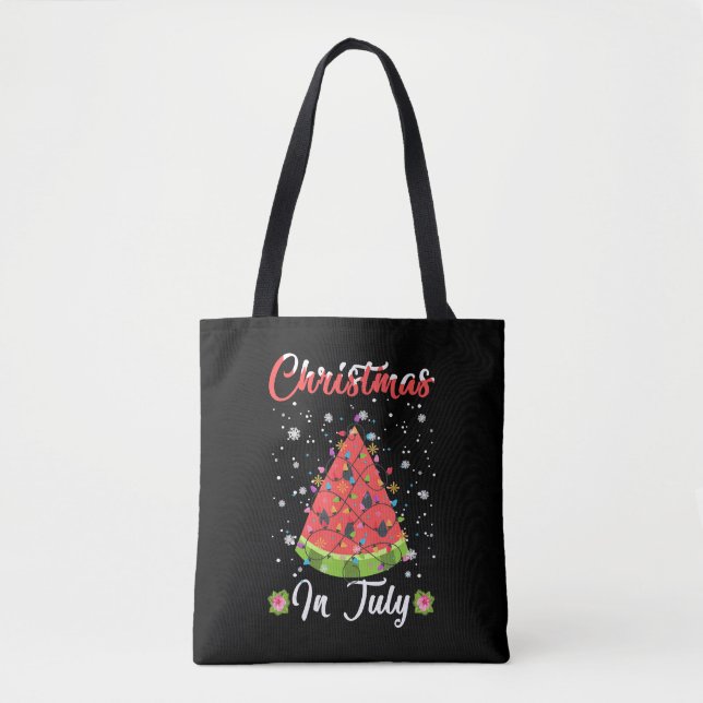 Bolsa Tote Natal De Melon Tree No Natal No Natal De Julho (Frente)