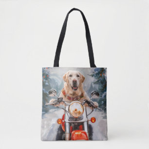 Bolsa Tote Natal de Motocicleta do Cachorro Labrador