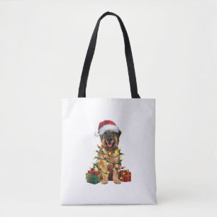 Bolsa Tote Natal de Santa Hat Leonberger Dog do Natal do Nata