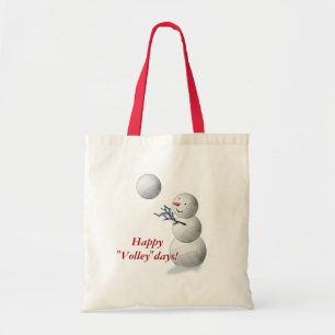 Bolsa Tote Natal do boneco de neve do voleibol