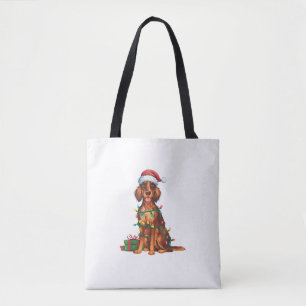 Bolsa Tote Natal do Cachorro Irlandês de Santa Hat