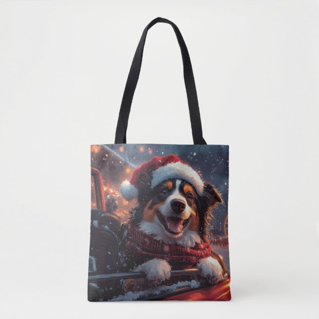 Bolsa Tote Natal do Cachorro Kelpie Australiano (Frente)