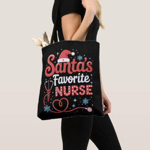 Bolsa Tote Natal do Enfermeiro Favorito do Papai Noel