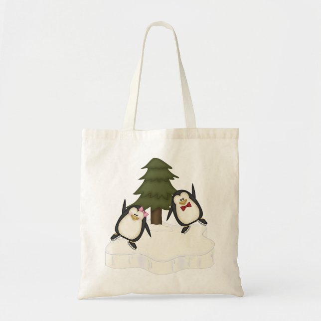 Bolsa Tote Natal do Pinguim (Frente)
