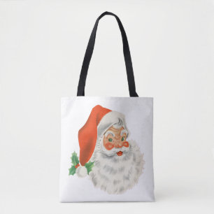 Bolsa Tote Natal do Retro Vintage Jolly Papai Noel