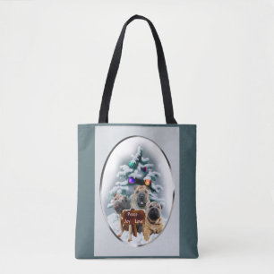 Bolsa Tote Natal do Shar-Pei chinês