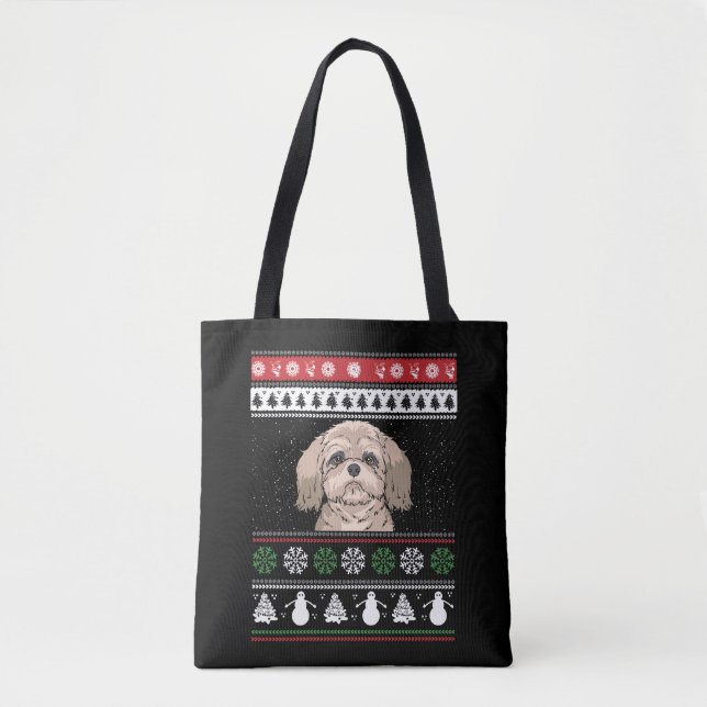 Bolsa Tote Natal do Shih Tzu (Frente)