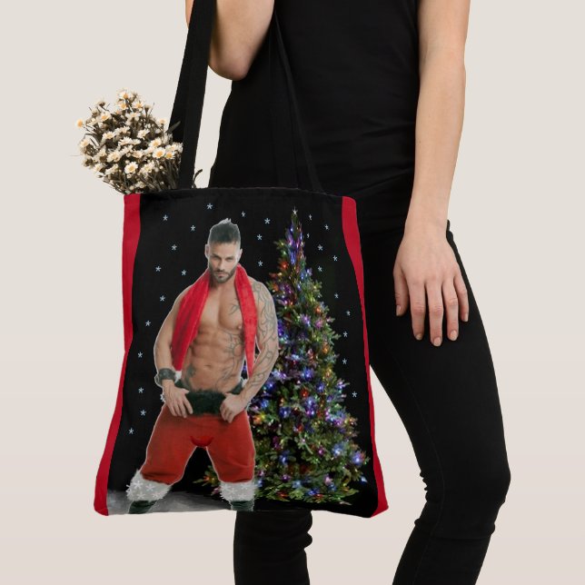 Bolsa Tote Natal dos Papais noeis Hunk Buff mais quentes (Close Up)