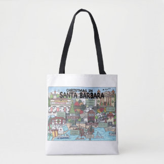 Bolsa Tote Natal em Papais noeis Barbara