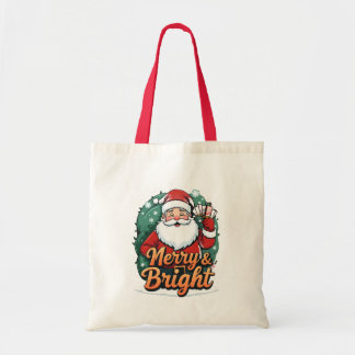 Bolsa Tote Natal - "Felizes e Papais noeis Brilhantes"