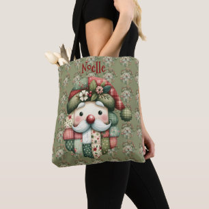 Bolsa Tote Natal Folclórico Caprichoso em Patchwork