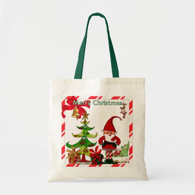 Bolsa Tote Natal Folk Whimsey GIFT (Frente)