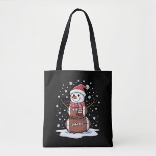 Bolsa Tote Natal Futebol Americano Boneco de Neve Xmas Esport