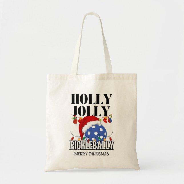 Bolsa Tote Natal HOLLY JOLLY PICKLEBALLY (Frente)