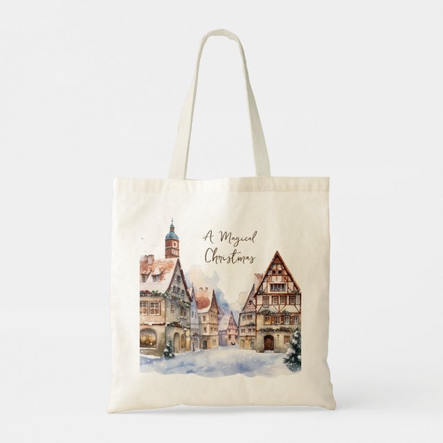 Bolsa Tote Natal House Snow (Verso)