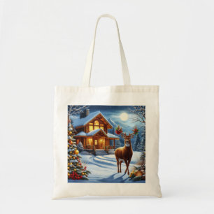 Bolsa Tote Natal/Inverno Deer Lodge