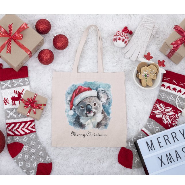 Bolsa Tote Natal Koala, personalizável (Criador carregado)