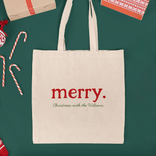 Bolsa Tote Natal Moderno Minimalista para a Família
