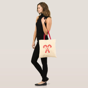 Bolsa Tote Natal Monogrammed personalizado do bastão de doce