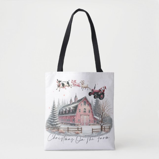 Bolsa Tote Natal na Fazenda, Feliz Natal (Frente)