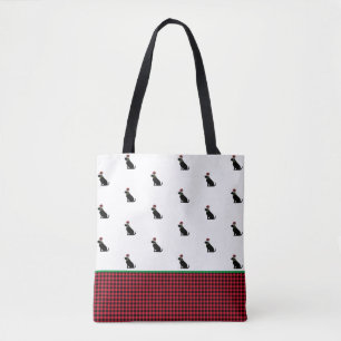 Bolsa Tote Natal Natal Natal Natal Natal Santa Hat Gingham Ve