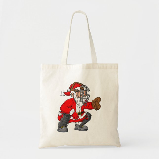 Bolsa Tote Natal Papai Noel Beisebol Garotas (Frente)