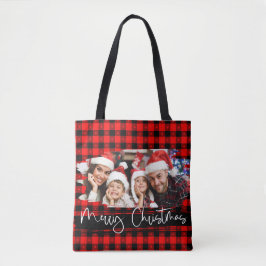Bolsa Tote Natal Personalizado da Xadrez Buffalo Grunge