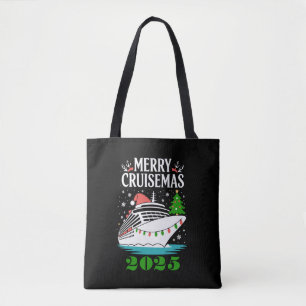 Bolsa Tote Natal Personalizado Feliz Cruisemas Navio de Cruze