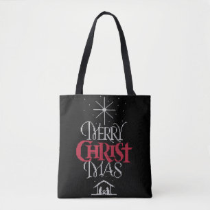 Bolsa Tote Natal religioso do Mas do cristo alegre da malha