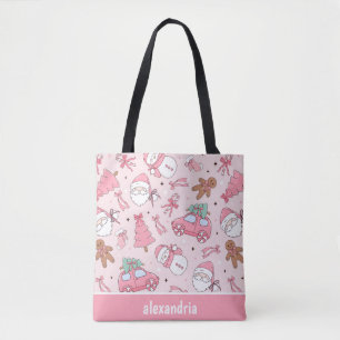 Bolsa Tote Natal Sem Costura Rosa