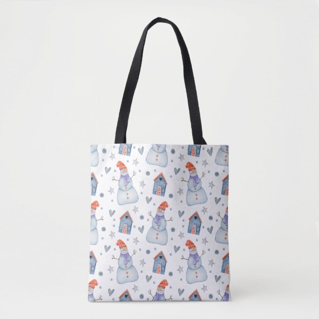 Bolsa Tote Natal Snowman - Feriado sem Olhos (Frente)
