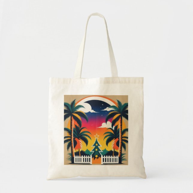 Bolsa Tote Natal tropical (Frente)