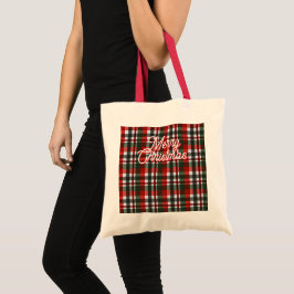 Bolsa Tote Natal Xadrez Vermelho e Verde