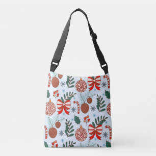 Bolsa Tote Natalina com Ornamento Retro Crossbody