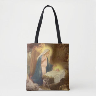 Bolsa Tote Natividade de Natal Vintage, Maria José Menino Jes