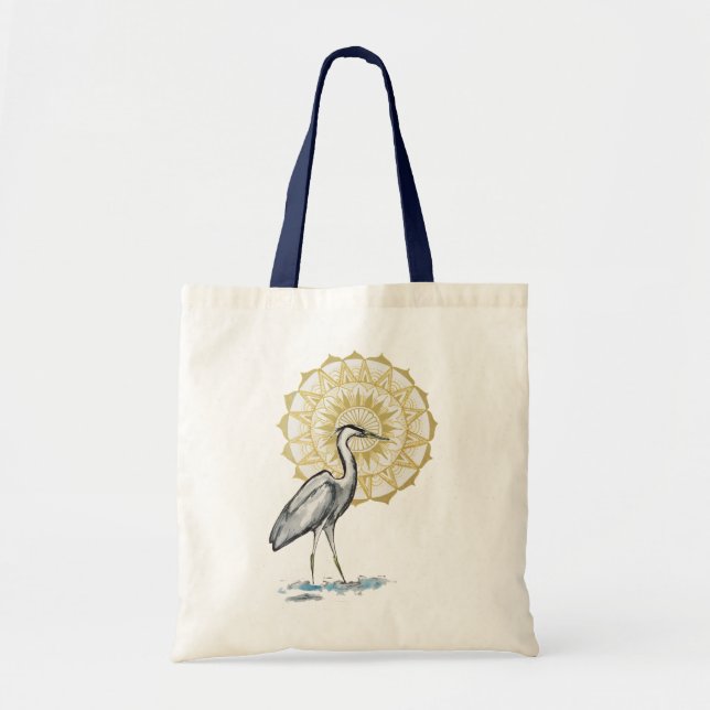 Bolsa Tote Natural de Heron Mandala (Frente)