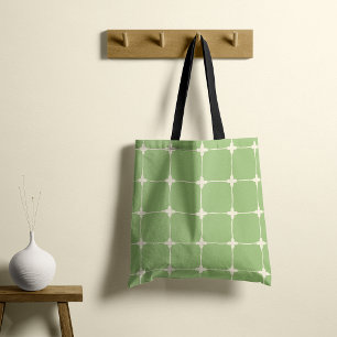 Bolsa Tote Natural Grid Sage Green