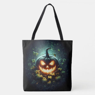 Bolsa Tote Nature assustadora com abóbora de Halloween brilha