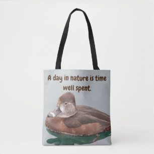 Bolsa Tote Nature Lover Female Lake Duck Foto Bird Selvagem