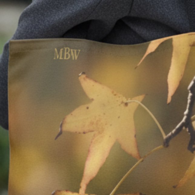 Bolsa Tote Nature’s Golden Light Botanical Photo Art Monogram (Criador carregado)