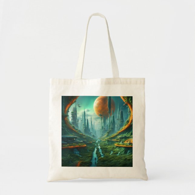 Bolsa Tote Natureza da alienígena e Arte Científica Surreal d (Frente)