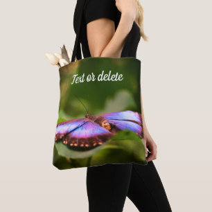 Bolsa Tote Natureza da Borboleta Azul Fechar Personalizada